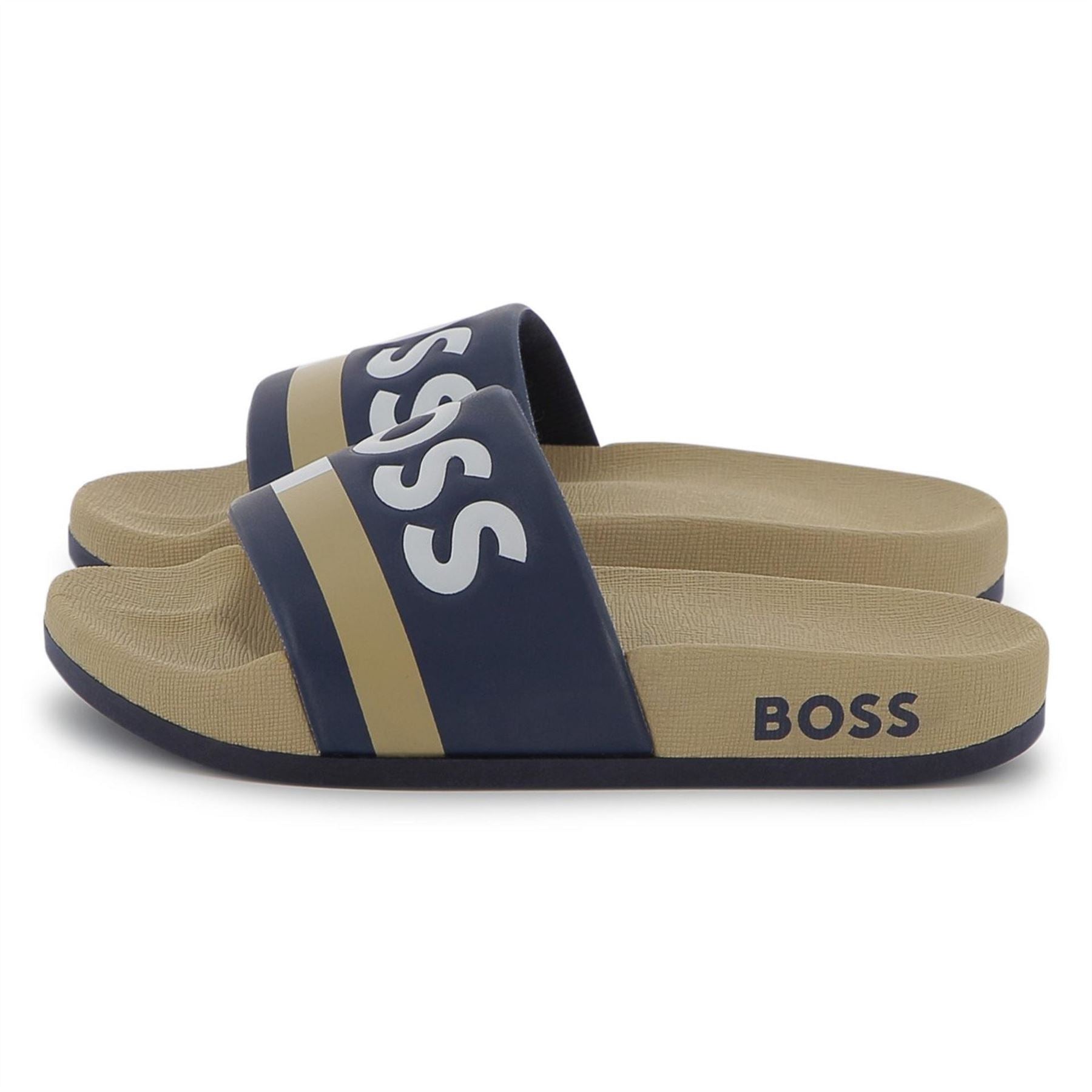 Boss Striped Sliders, Design Sandals