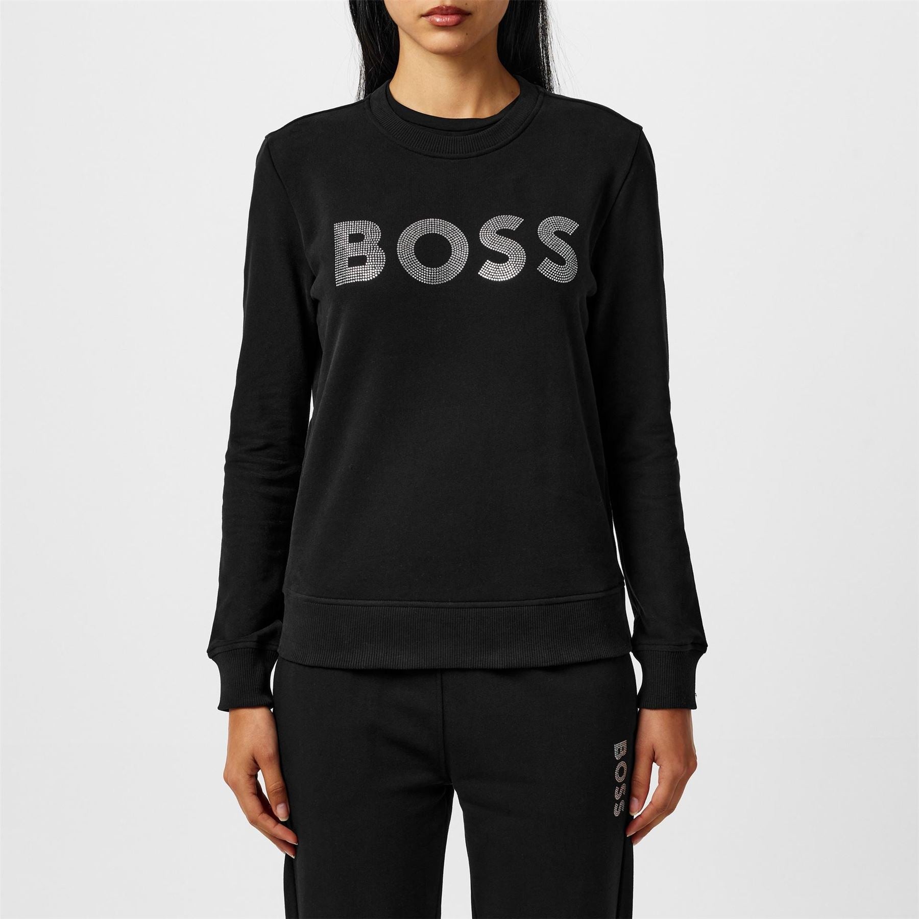 Boss Crew Sweatshirt, Sparkling Diamante