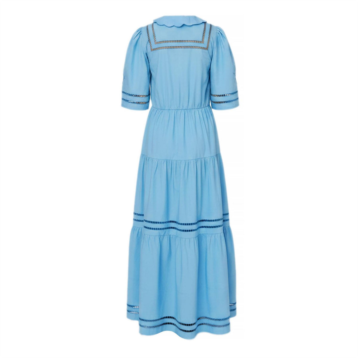 Stella Nova Nova Maxi Dress With Short Sleeves And Artworks   Blue Coral