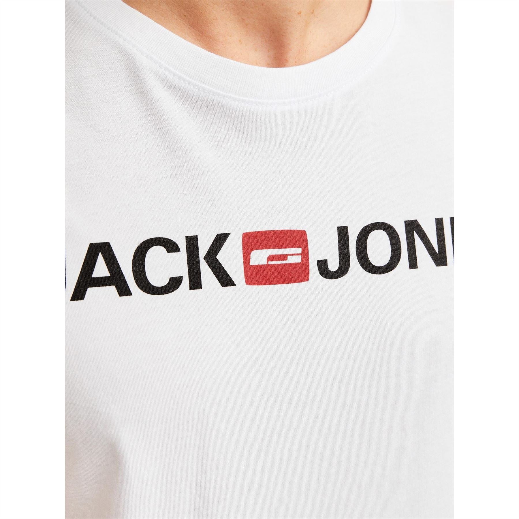 Jack and Jones Mens Corp Logo 3 Pack T-Shirt