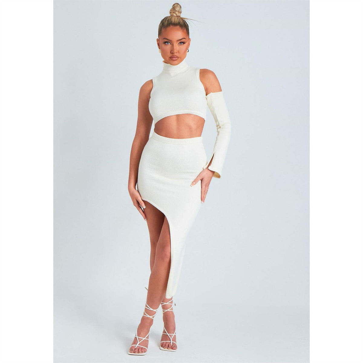 Missy Empire Split Knitted Midi Skirt