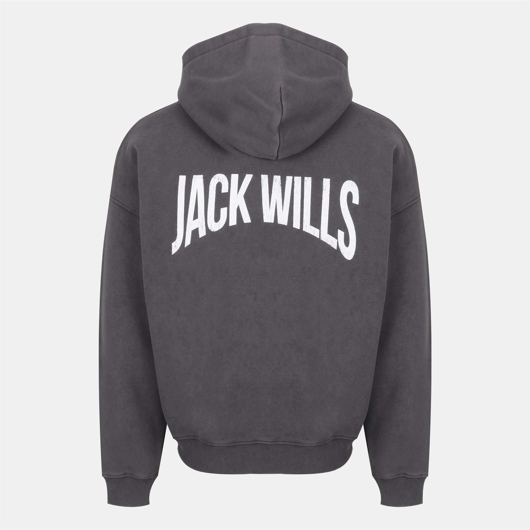 Jack Wills Hooded Neck Ribbed Cuff Full Zipper Logo Print Sweat Jacket