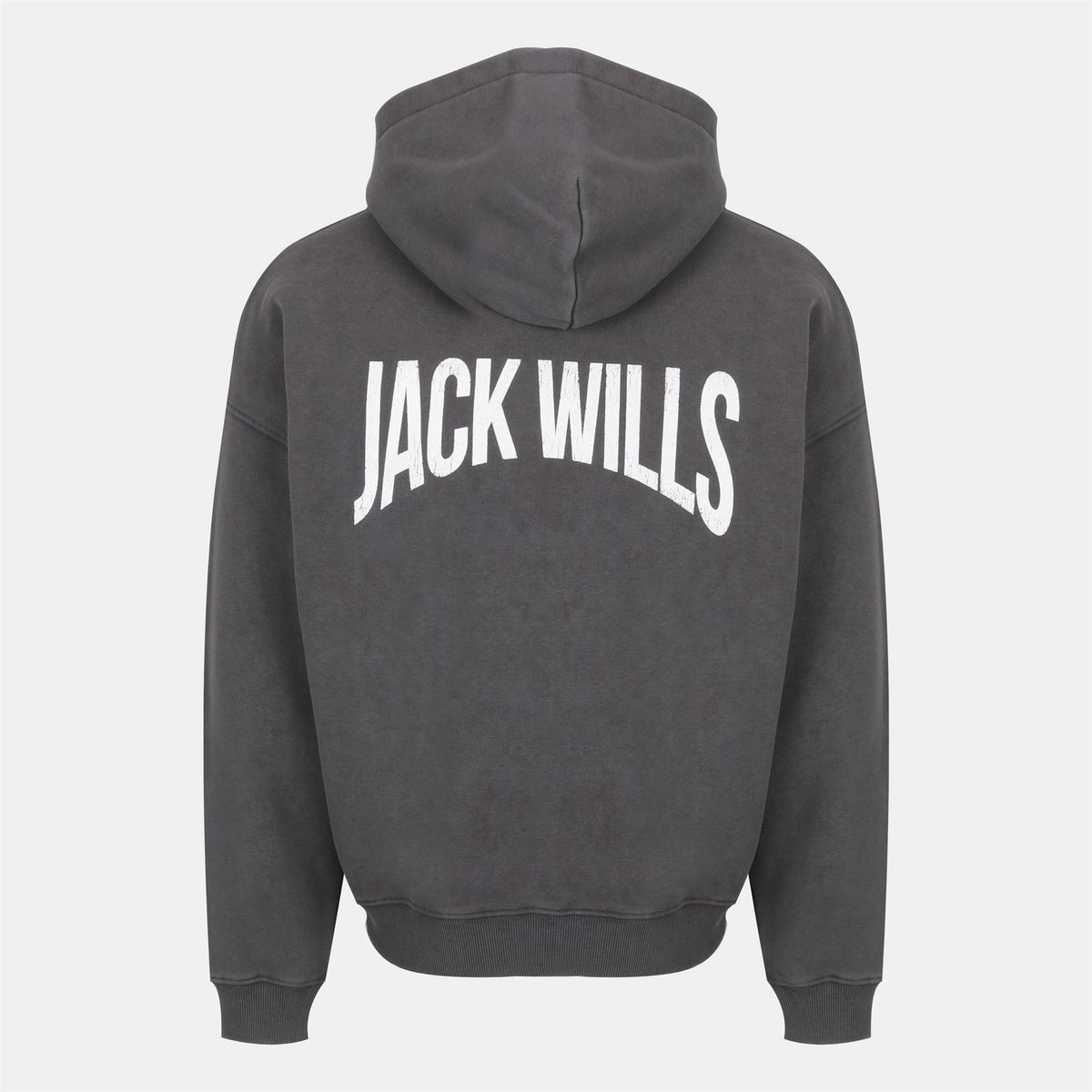 Jack Wills Hooded Neck Ribbed Cuff Full Zipper Logo Print Sweat Jacket