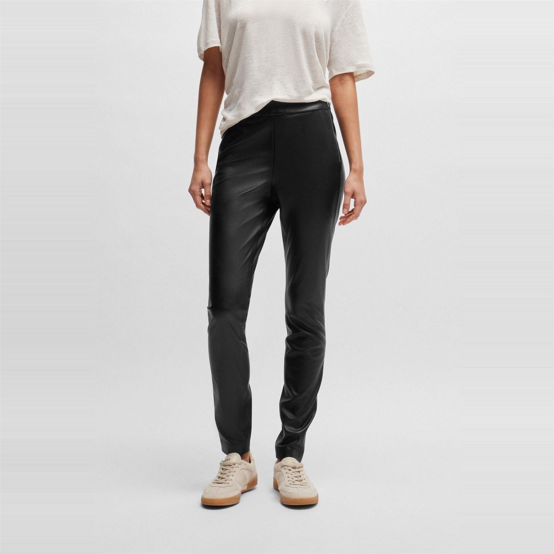 Boss Taslimah Solid Patterned Slim Trousers
