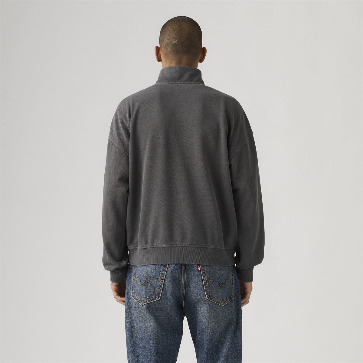 Levis Marina Cotton 1 4 Zip Oversized Fit Fleece Top