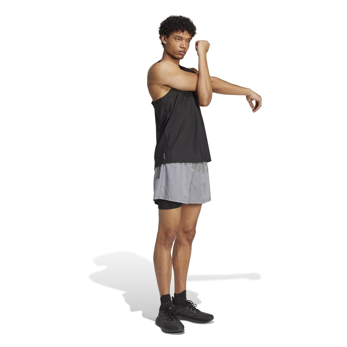 adidas Mens Own The Run 3 Stripes 2 In 1 Shorts