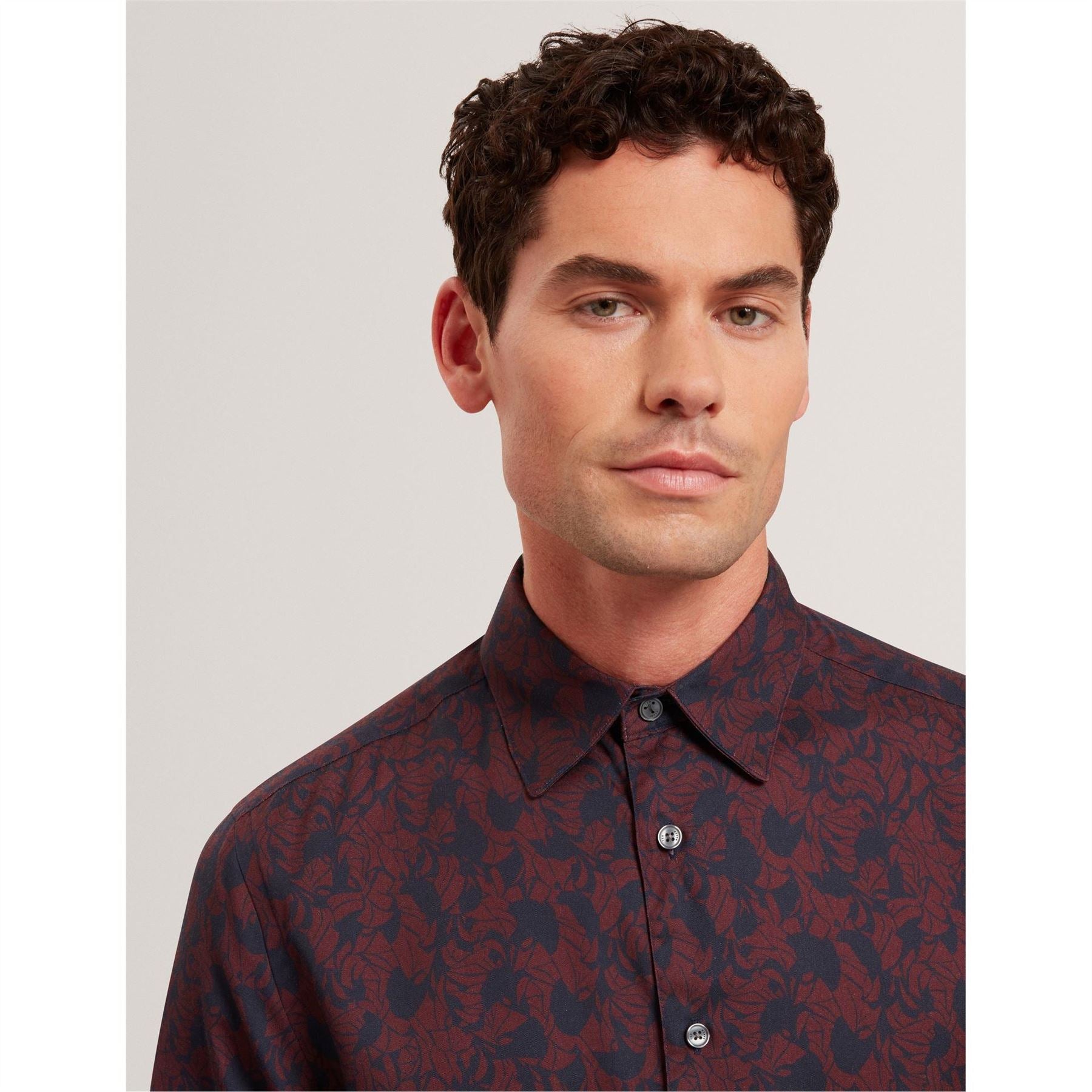 Ted Baker Floral Collared Neck Long Sleeve Shirt