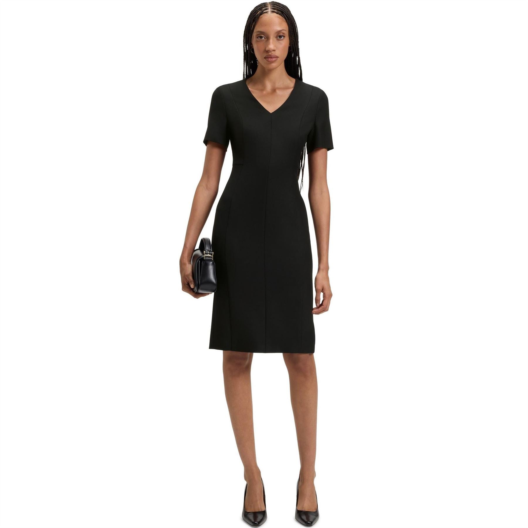 Boss Damaisa V-Neck Short Sleeve Knee Length Dress