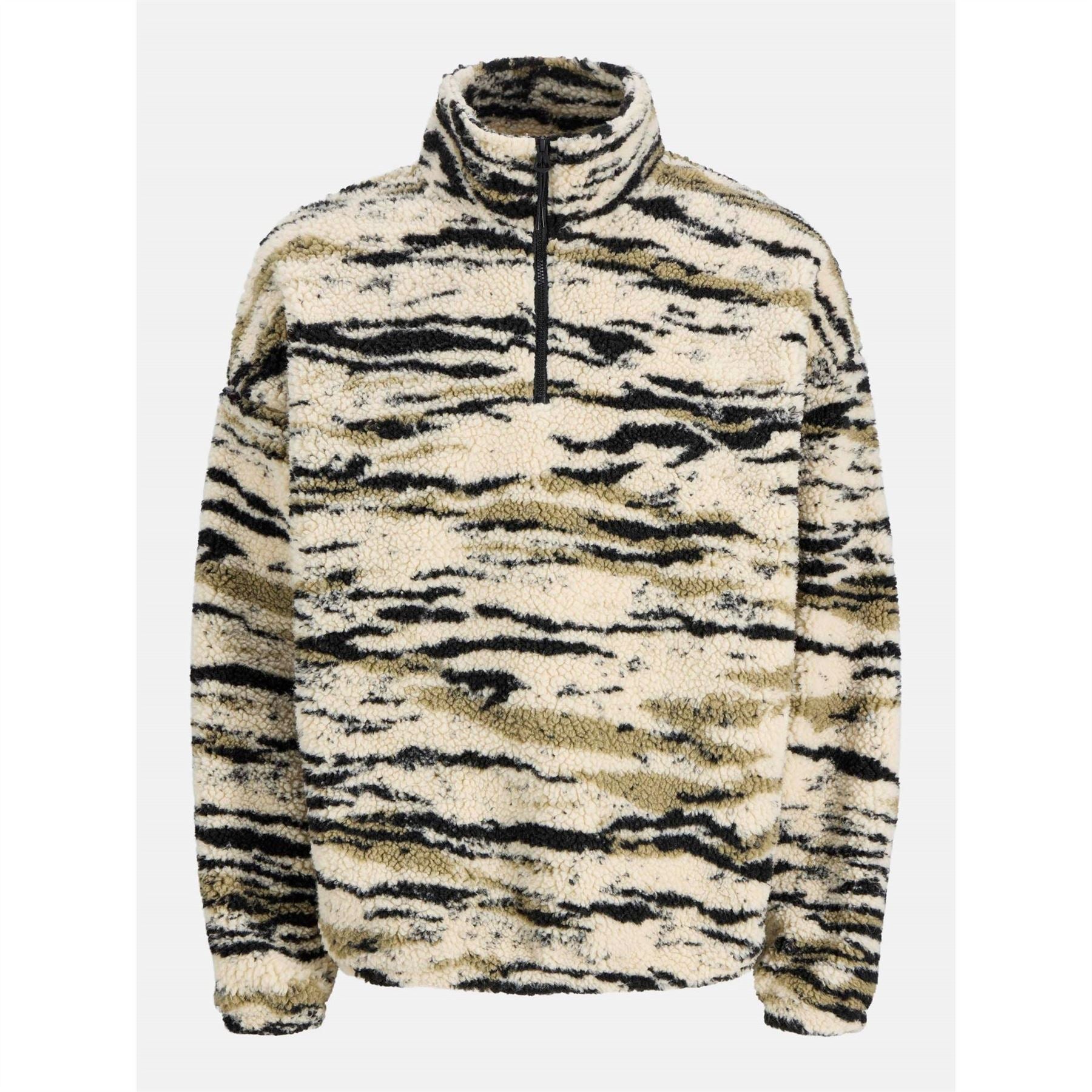 Jack and Jones Mens Skin Teddy Fleece Half Zip Top