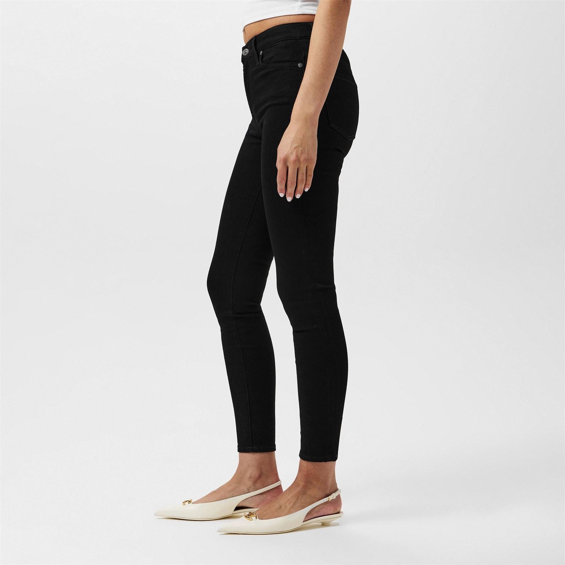 7 For All Mankind High Waisted Cropped Skinny Jeans