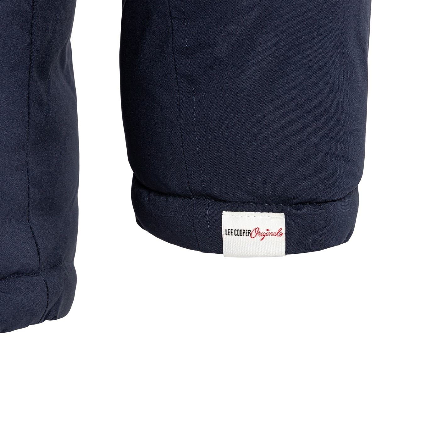Lee Cooper Solid Patterned Hooded Snap Button Ribbed Cuff Puffer Jacket