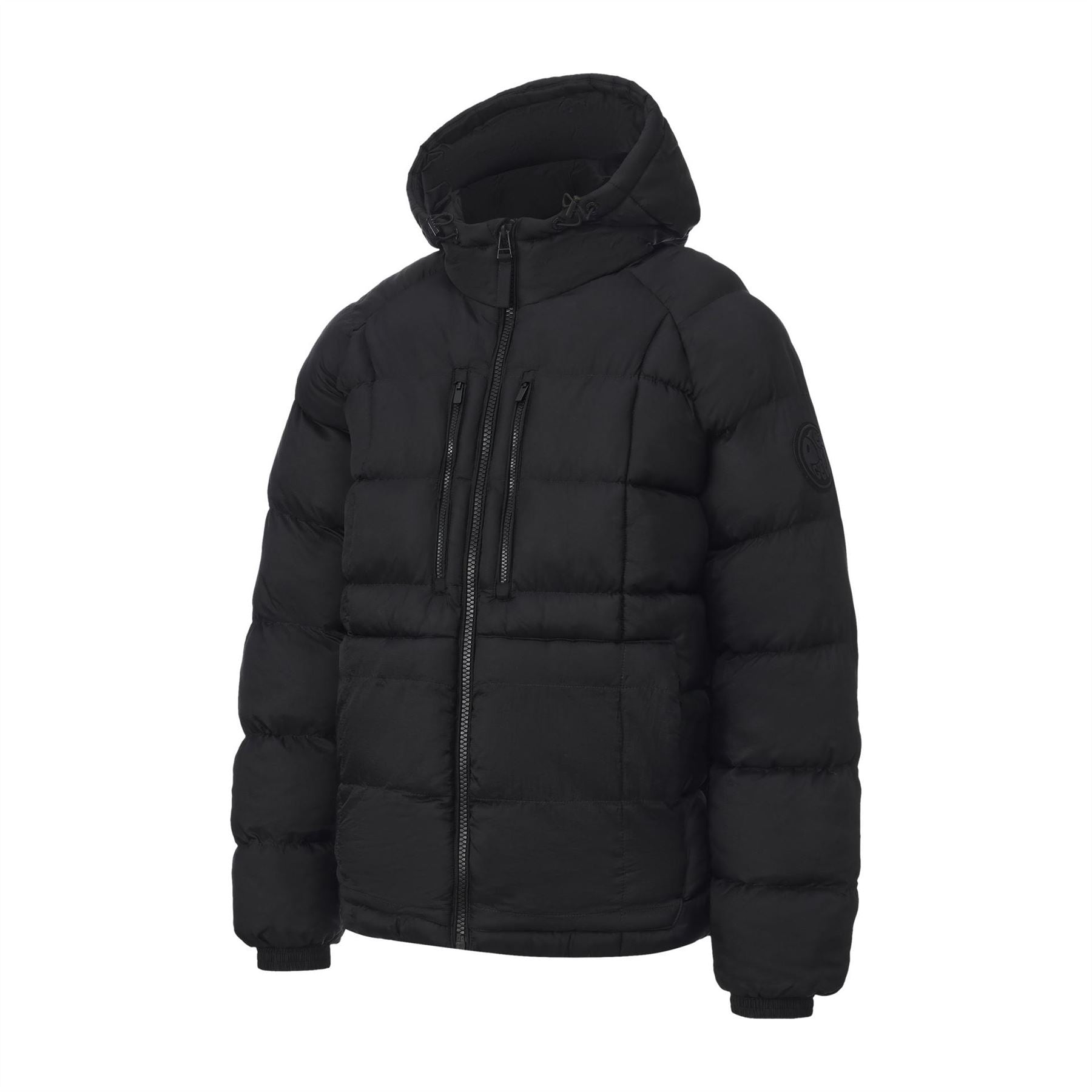 Pretty Green  Baffle Hooded Long Sleeve Short Puffer Jacket