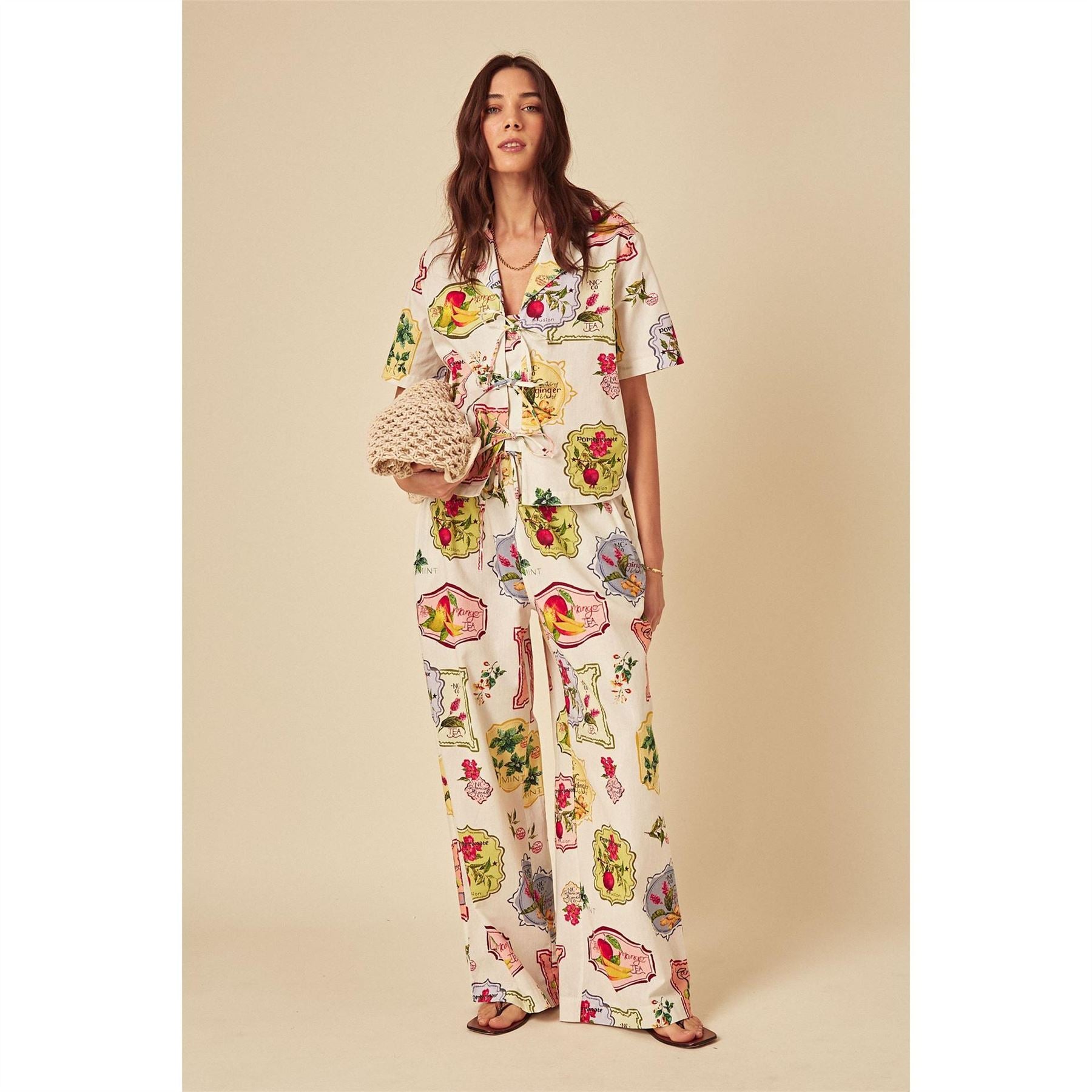 Nobodys Child Shona Graphic Print Wide Leg Palazzo