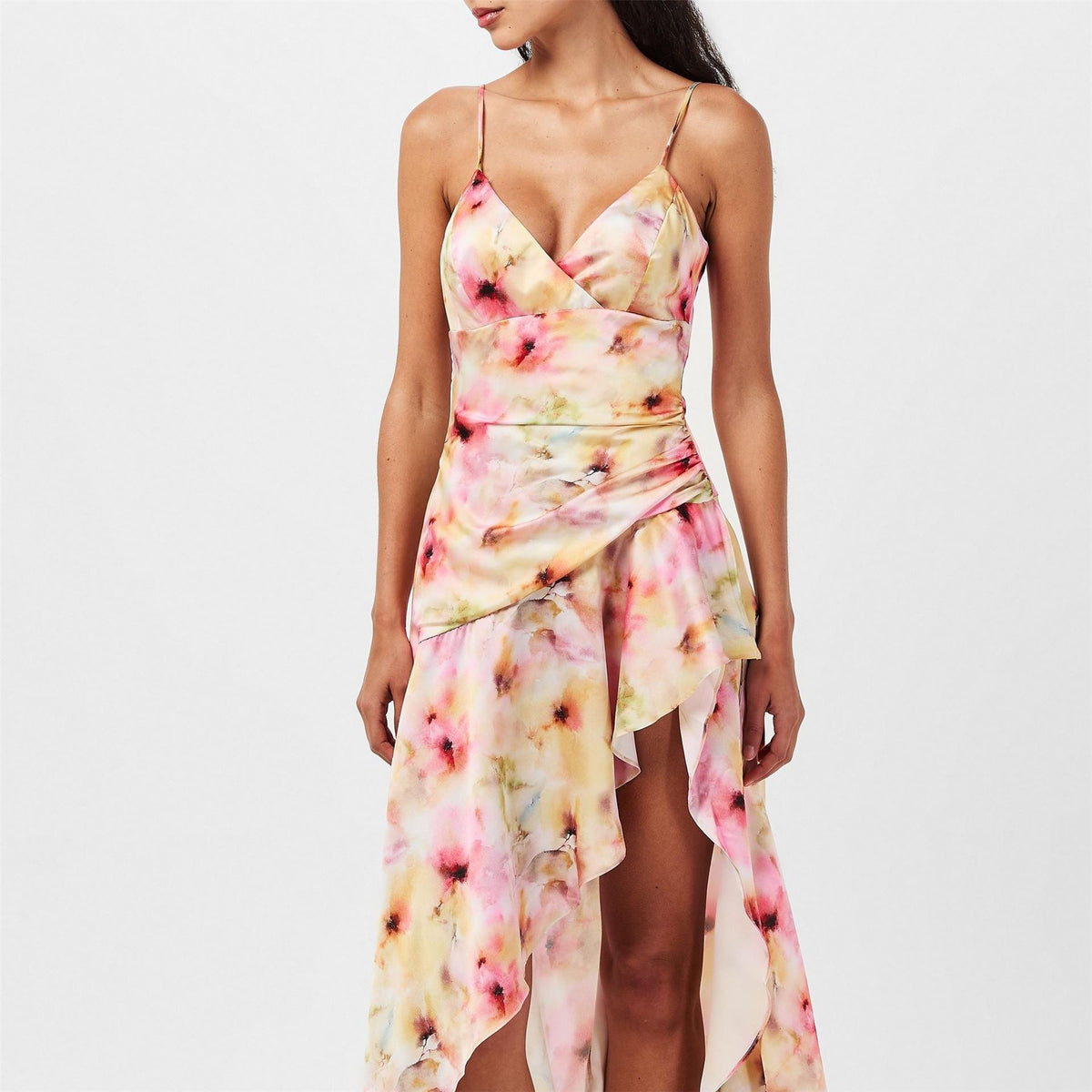 Bardot Sorella Gingham V Neck Strappy Maxi Dress