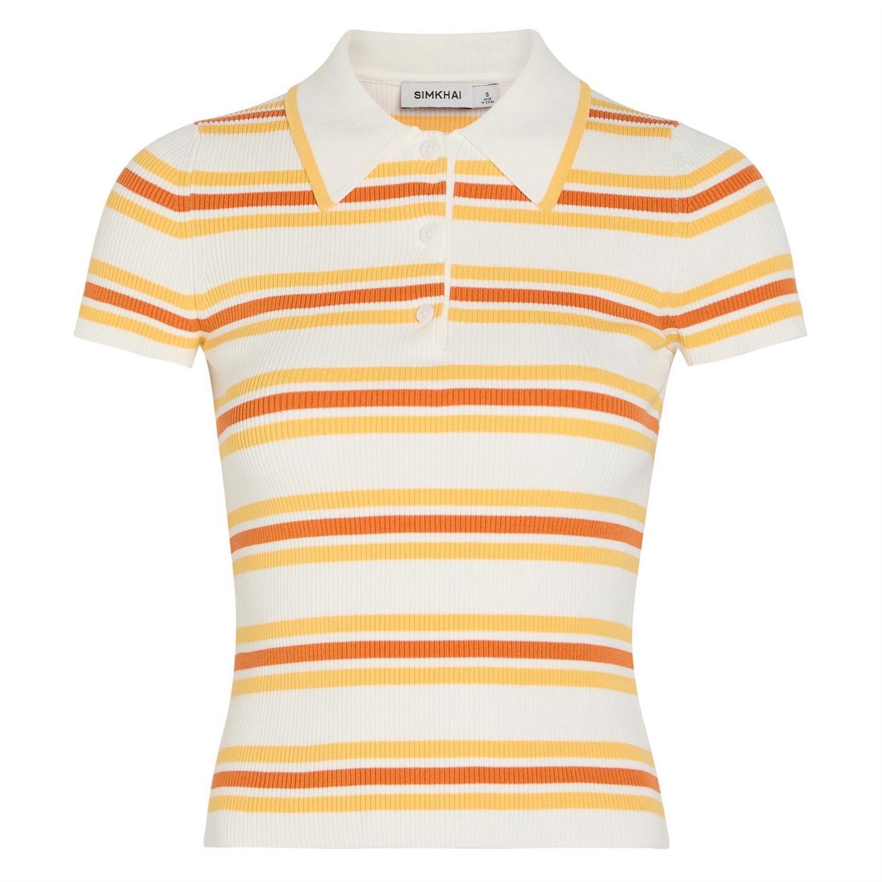 Jonathan Simkhai Luka Striped Cotton Polo