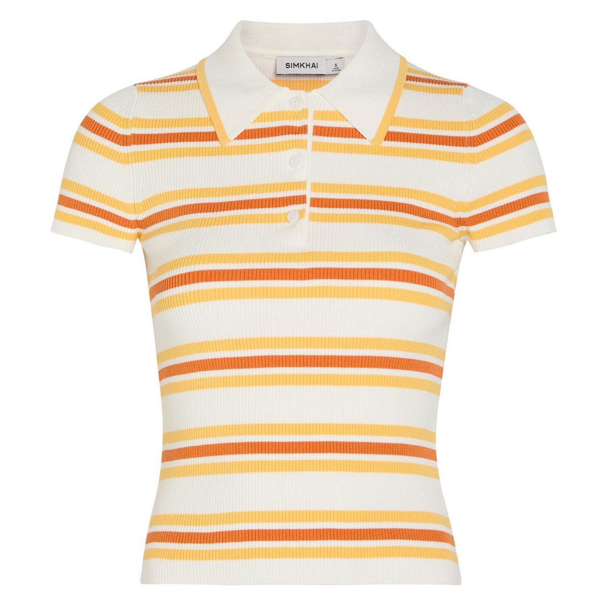 Jonathan Simkhai Luka Striped Cotton Polo