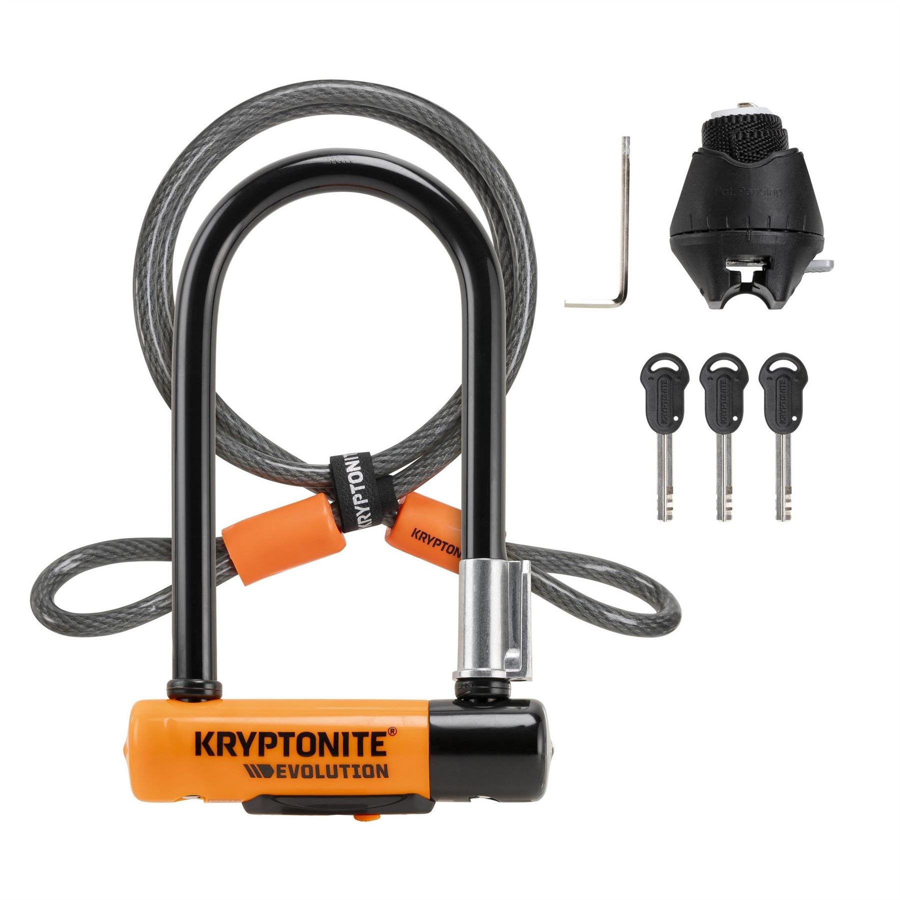 Kryptonite Mini 7 U Lock With 4 Foot Cable And Flexframe Bracket Sold Secure Gold
