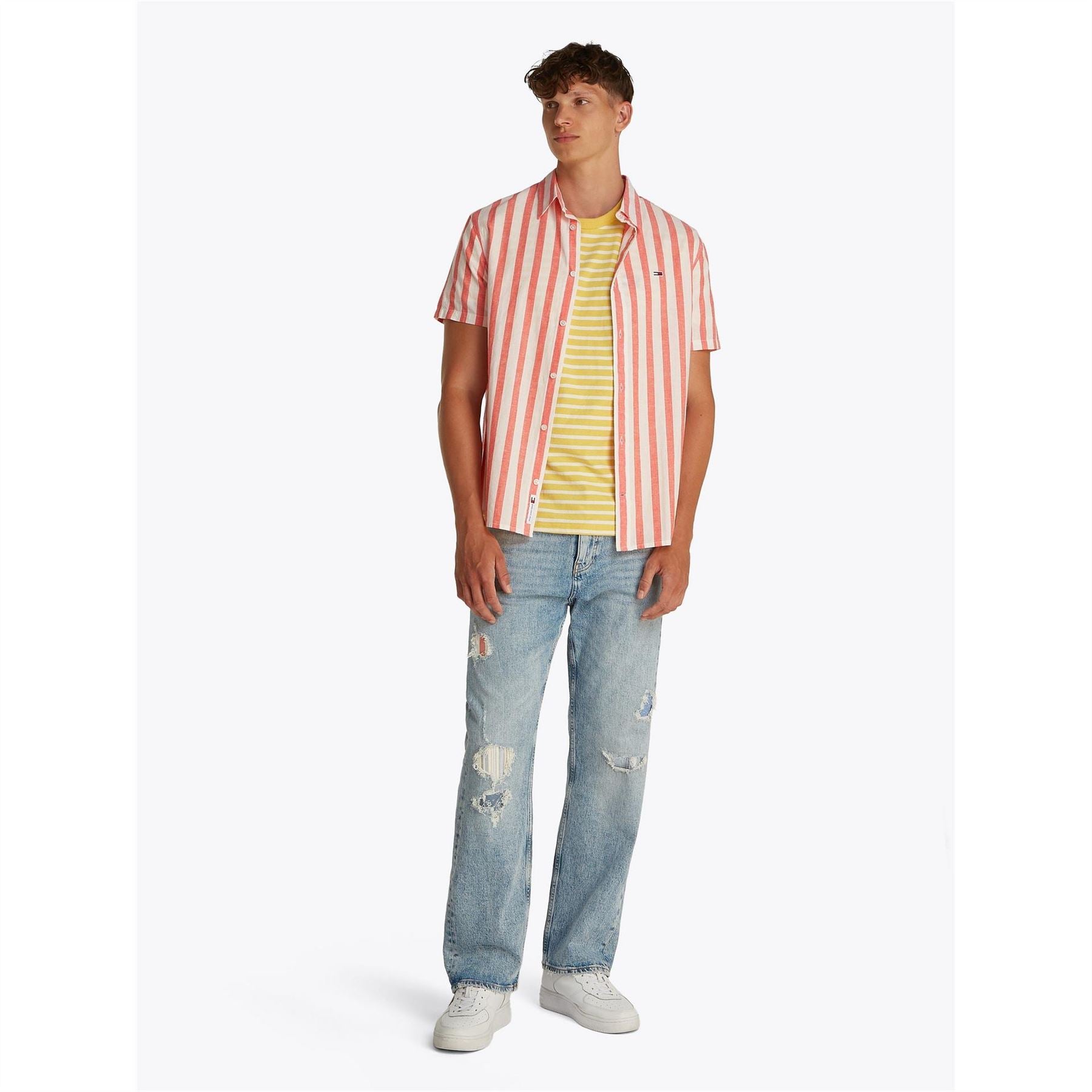 Tommy Jeans Long Sleeve Linen Patterned Shirt