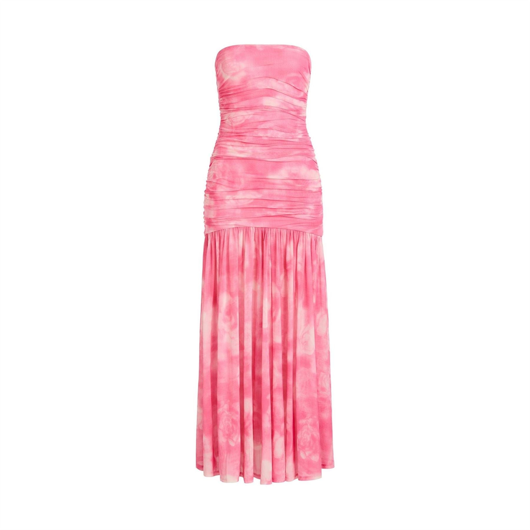 Bardot Solana Strapless Tie Dye Ruched Maxi Dress