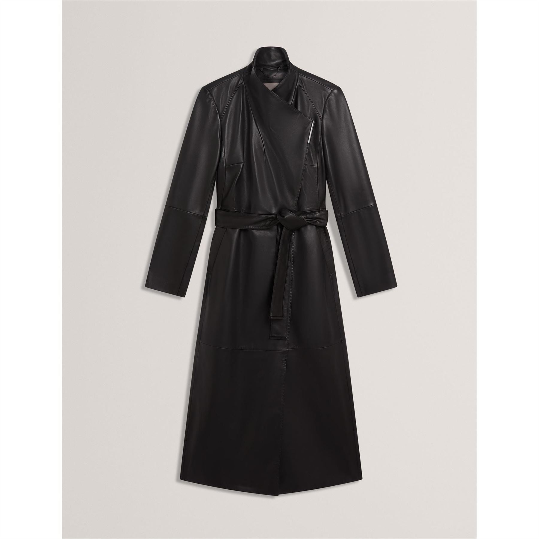 Ted Baker Solid Patterned Lapel Collared Wrap Coat