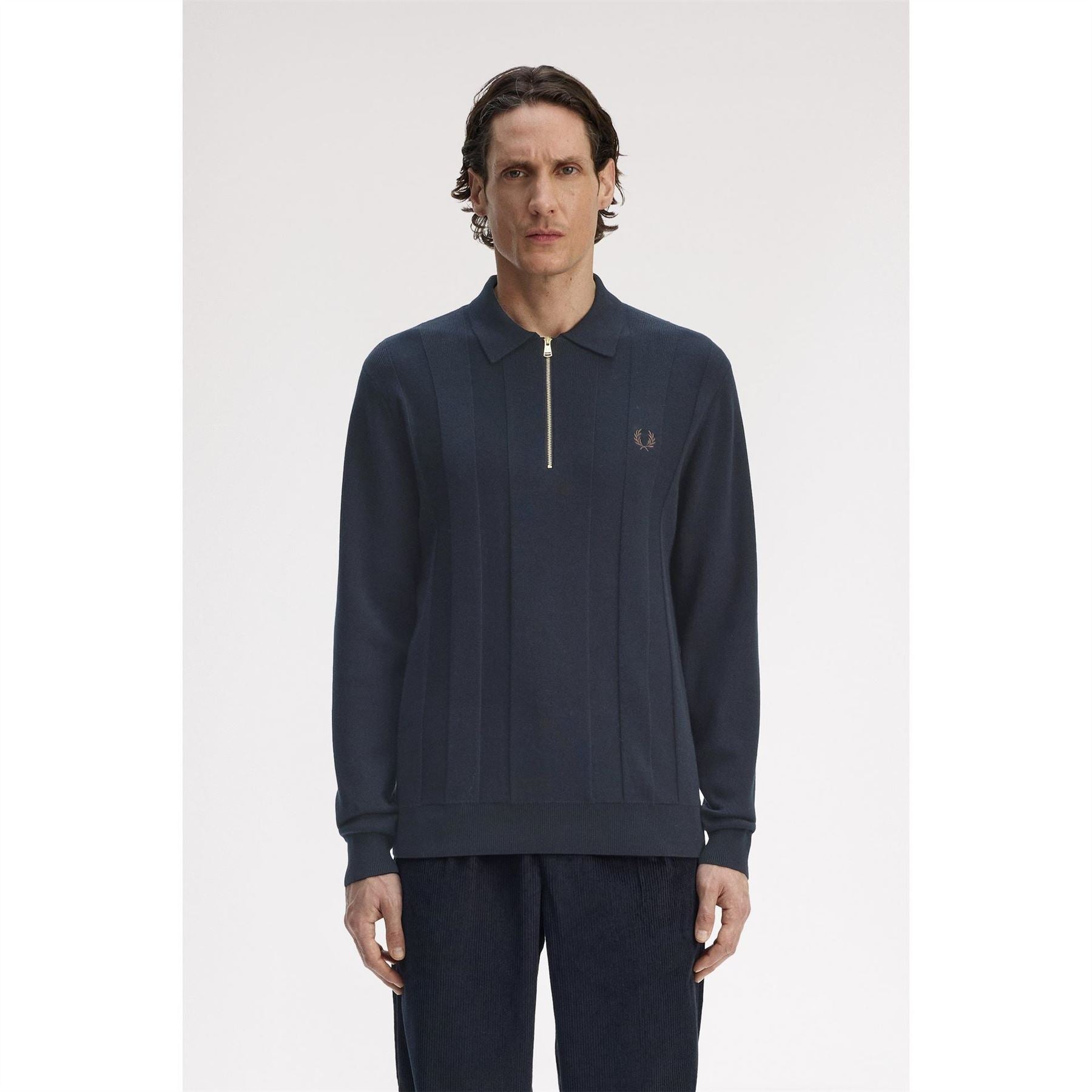 Fred Perry Lsknit Zipped Crew Neck Jumper
