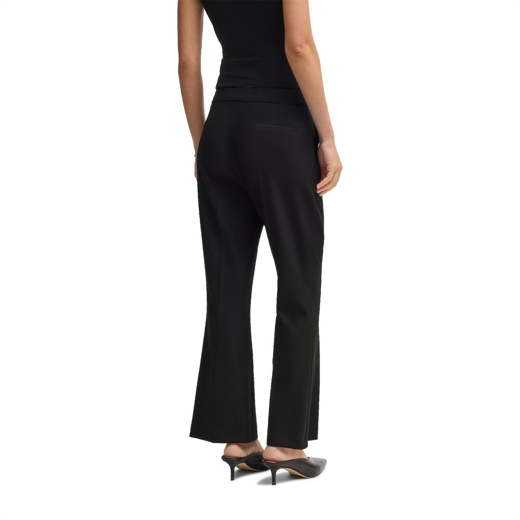 Boss Timasa1 Solid Patterned Straight Leg Trousers