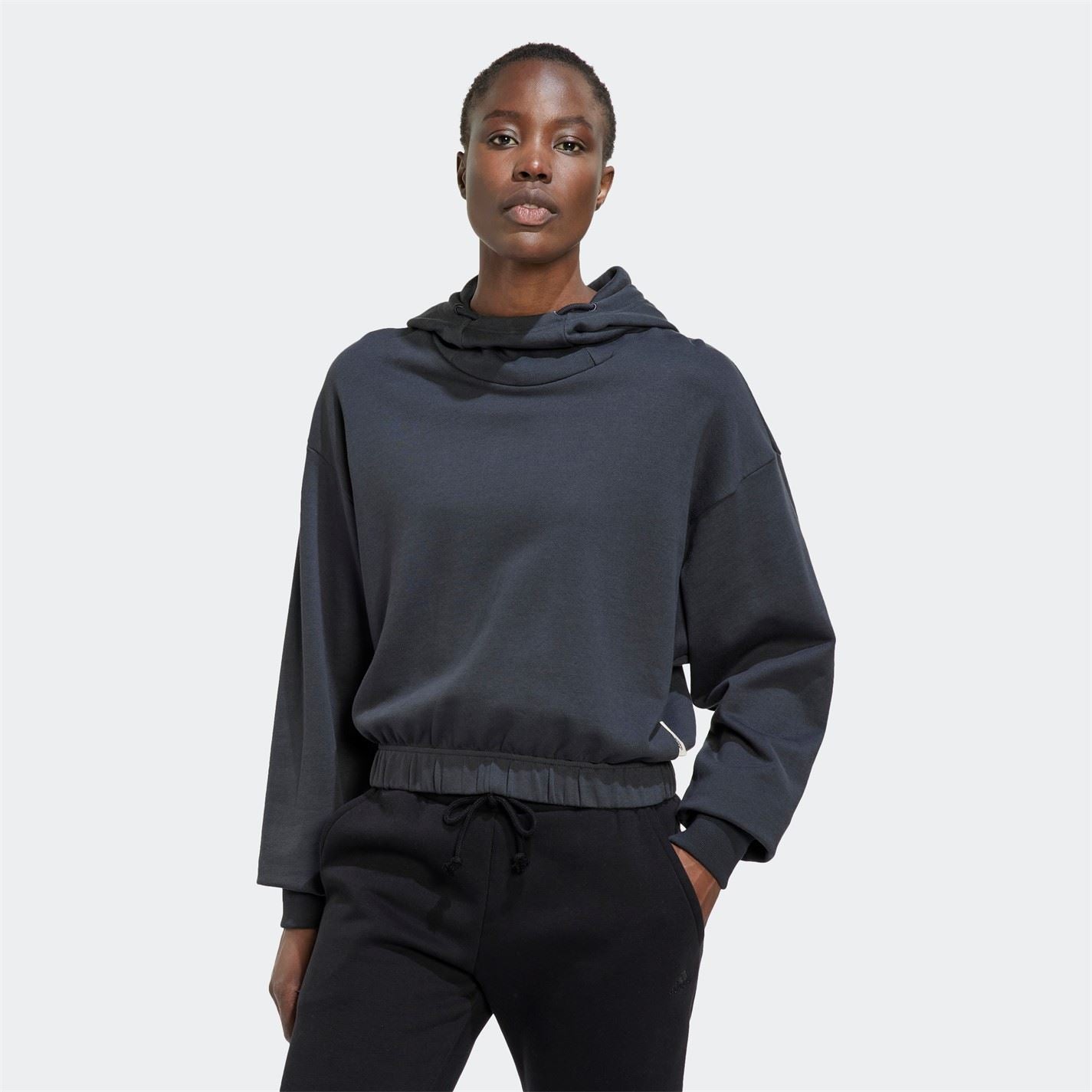 adidas Womens Lounge Cropped Hoodie