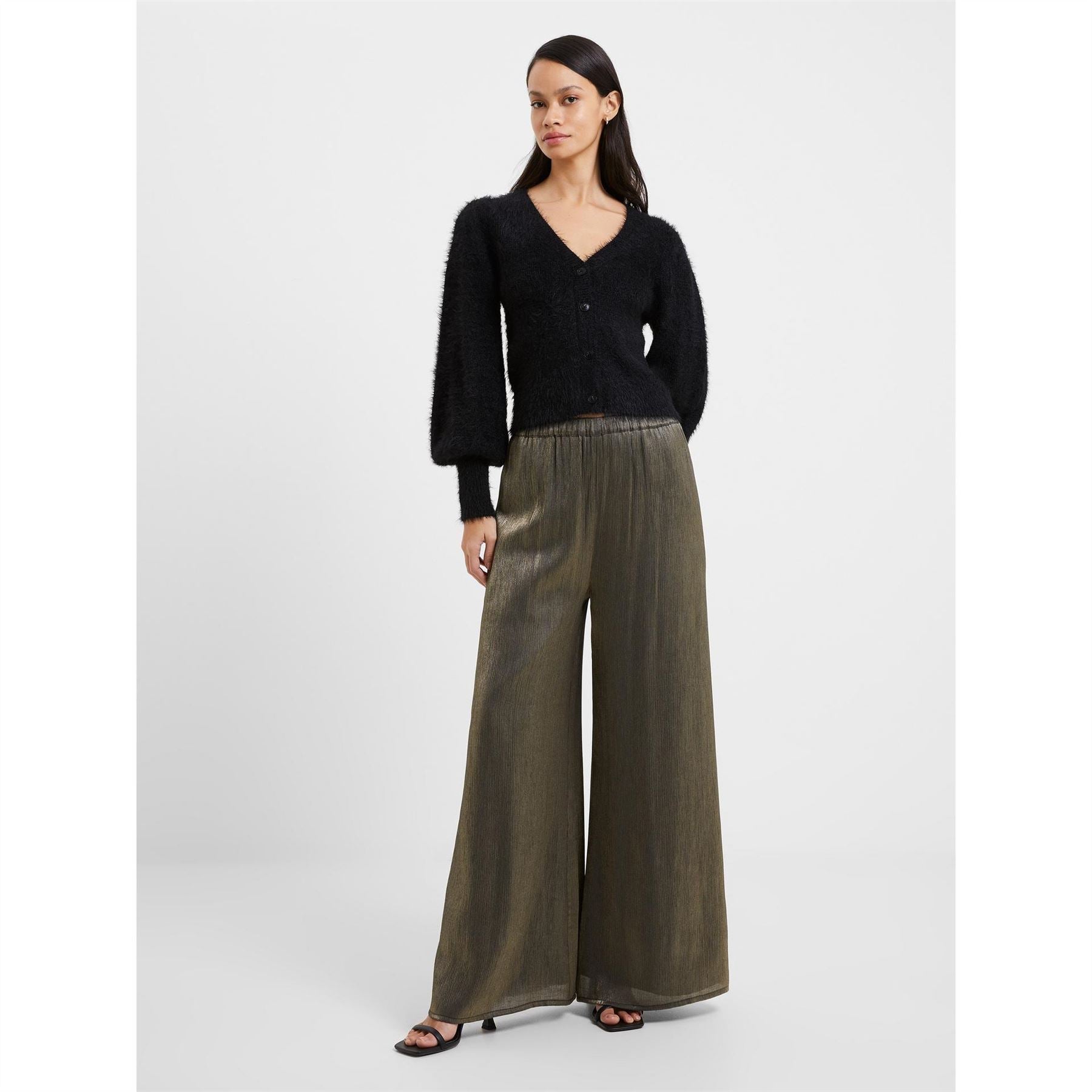 French Connection Dafne Shine Wide Leg Trousers