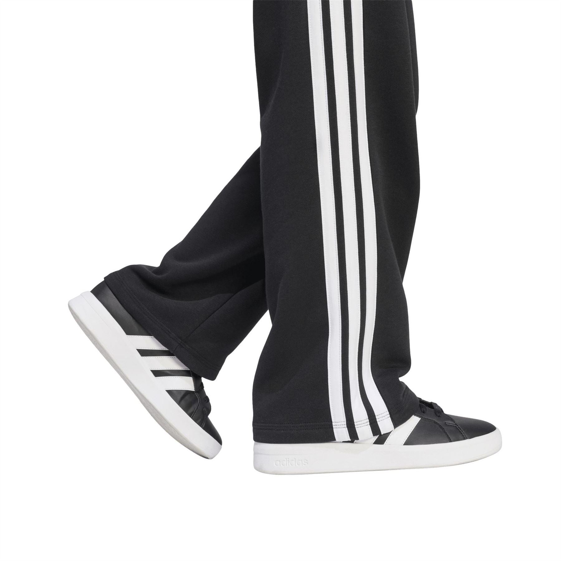 adidas Wide Leg Open Hem Fleece Joggers