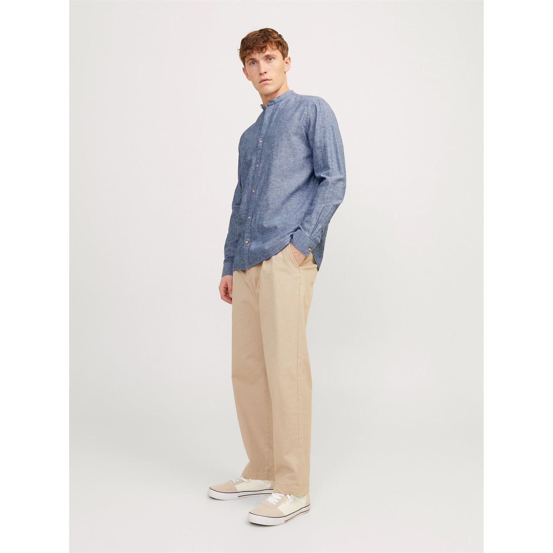 Jack and Jones Long Sleeve Buttoned Linen Shirt