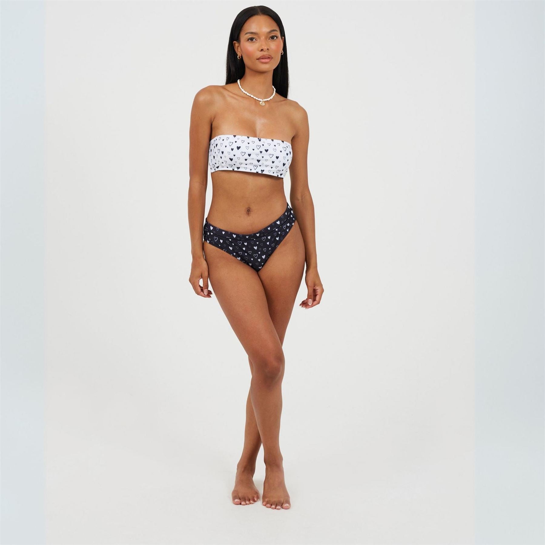 Brave Soul Heart Print Hipster Swim Bottom