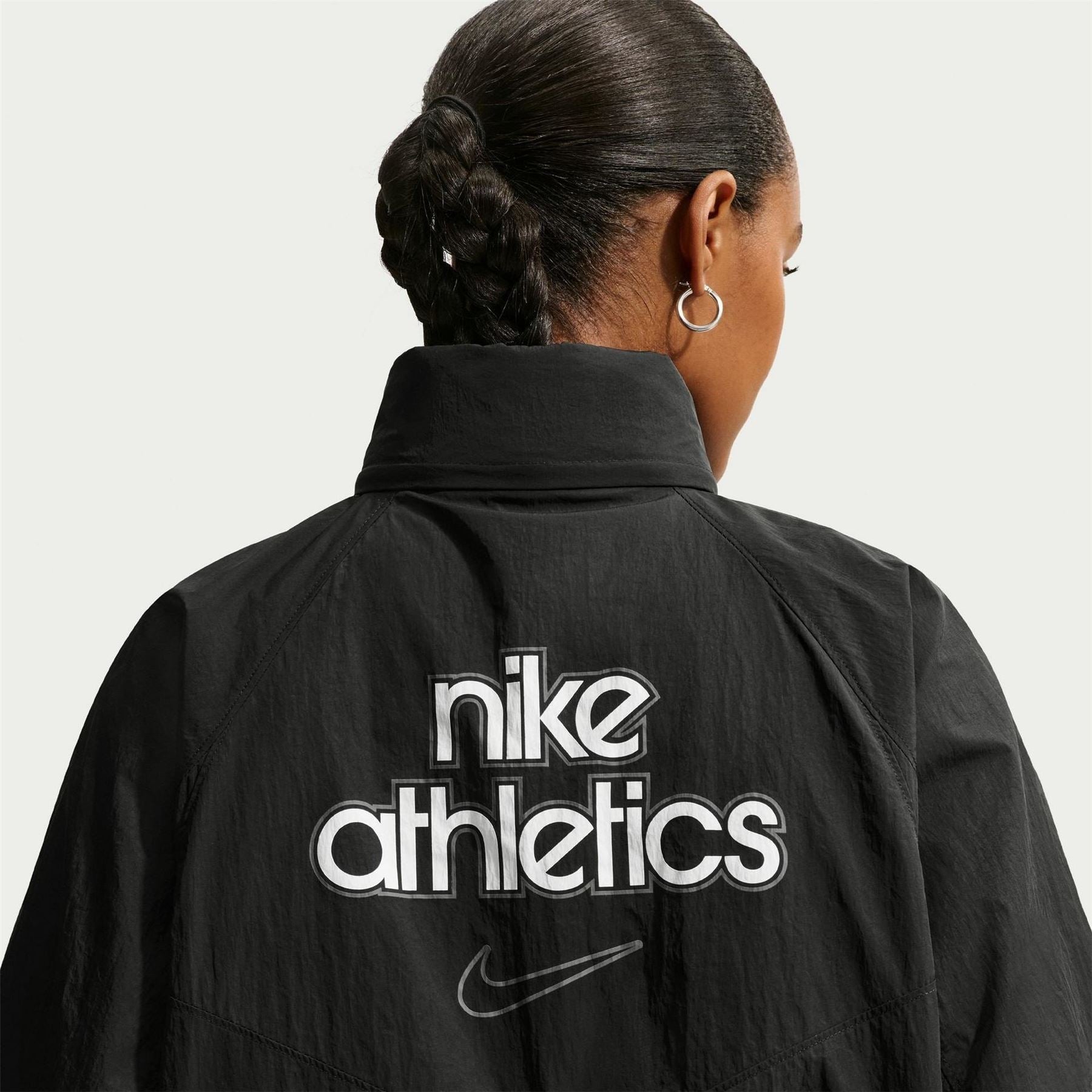 Nike Sportswear Lettering Back Neck Logo Hooded Rain Coat