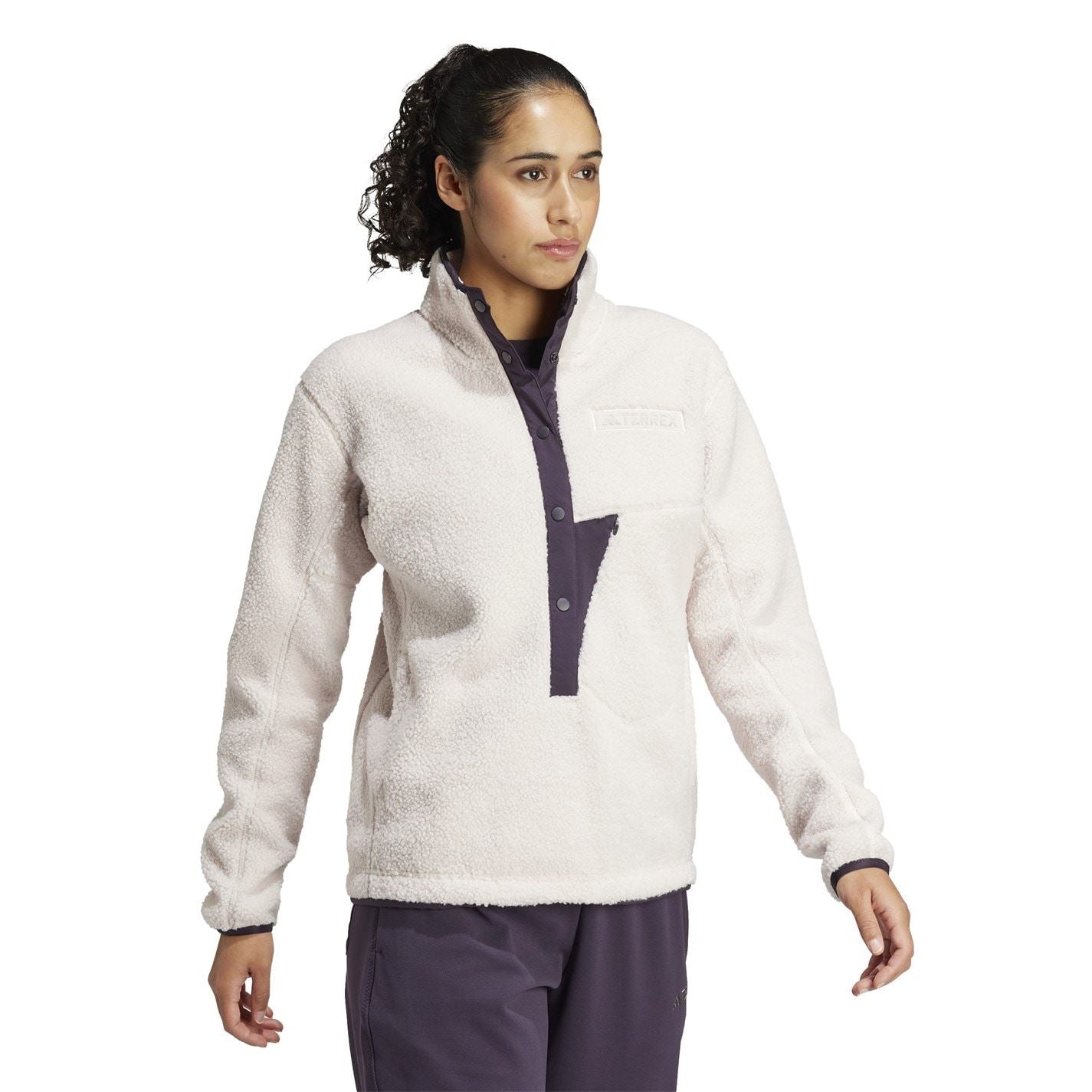 adidas Womens Terrex Xploric High Pile Fleece Pullover Sweatshirt