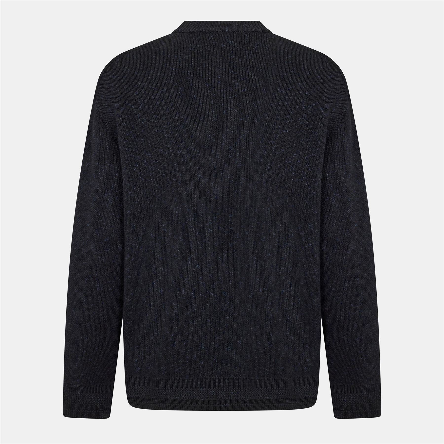 Boss Crew Neck Ribbed Collar Long Sleeve Sweater