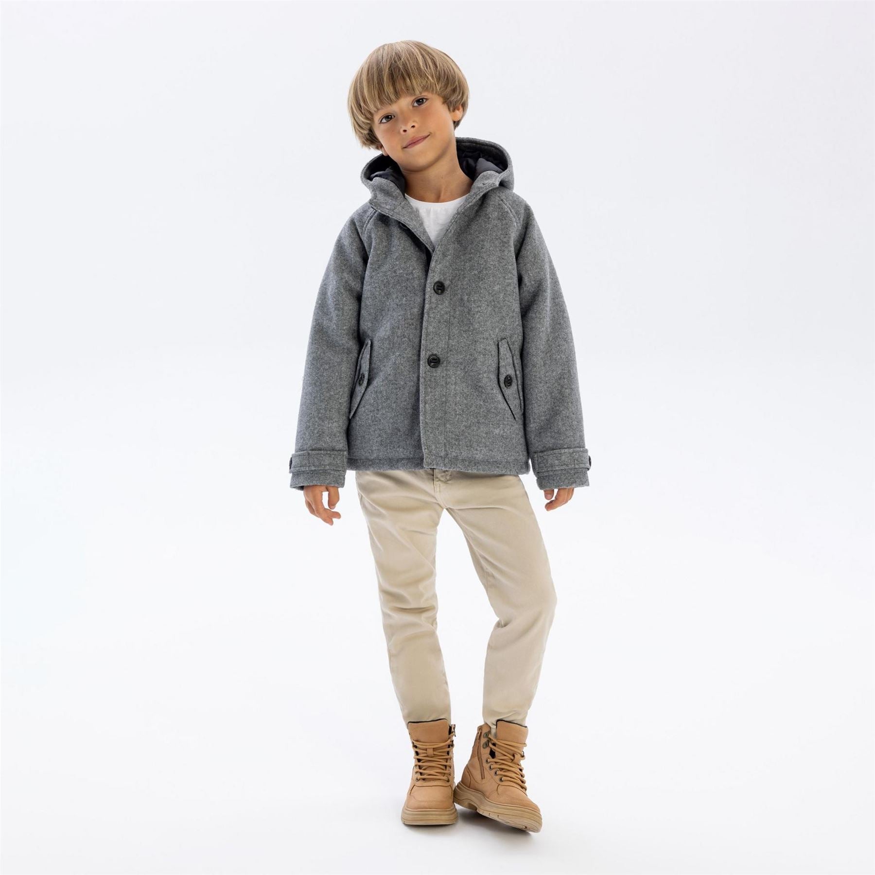 Minoti Boys Coat Button Fastening Grey