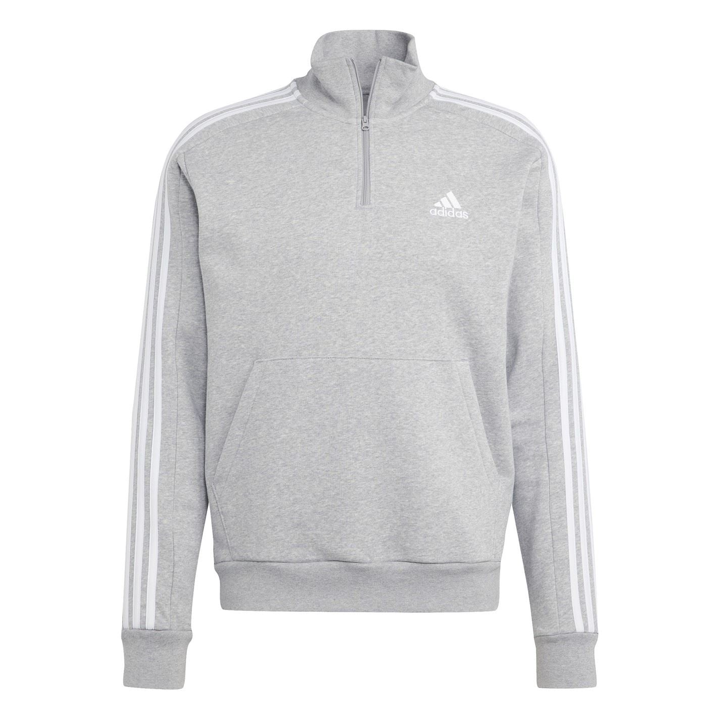 adidas Mens 3 Stripe Zip Top