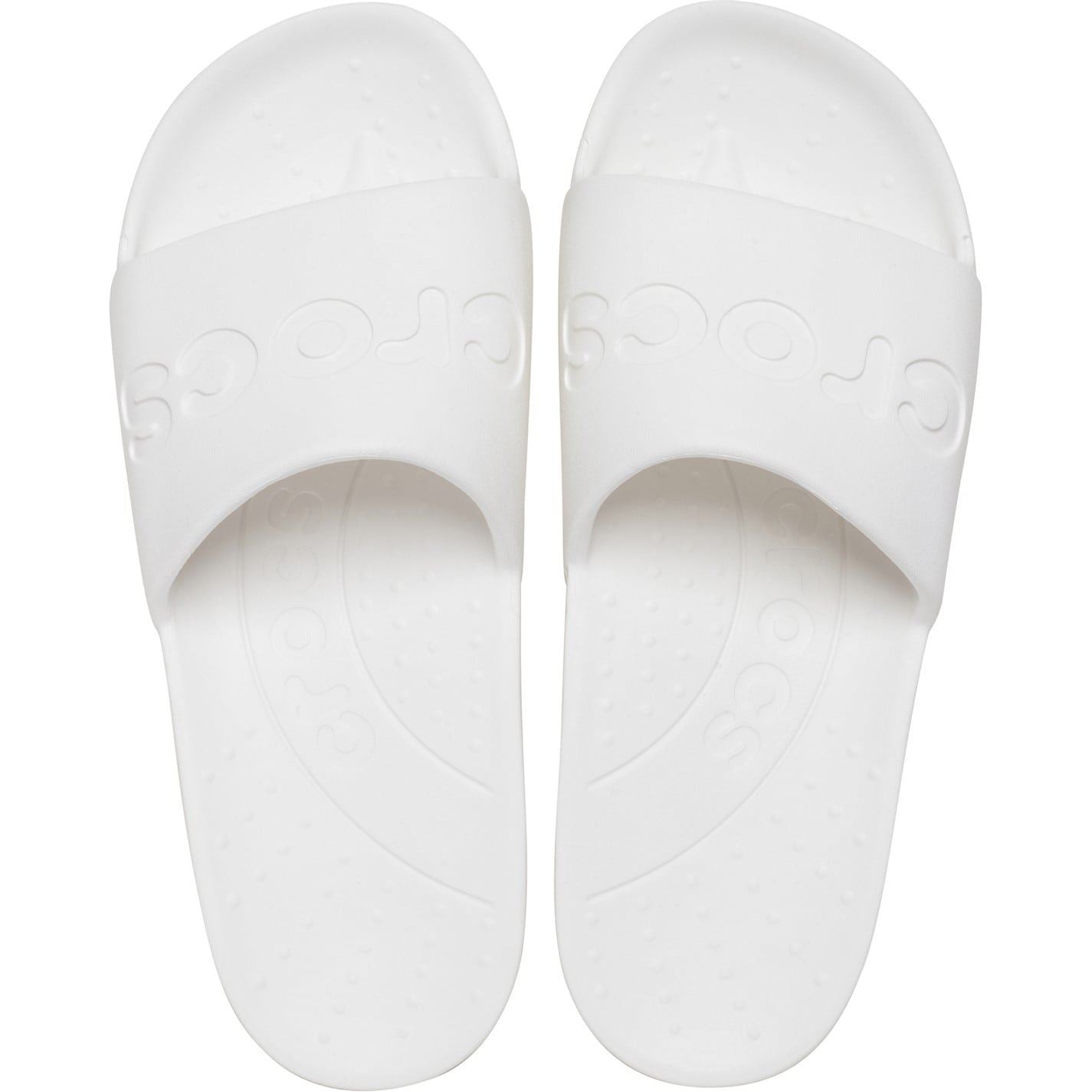 Crocs Logo Print Open Toe Flat Heel Slides