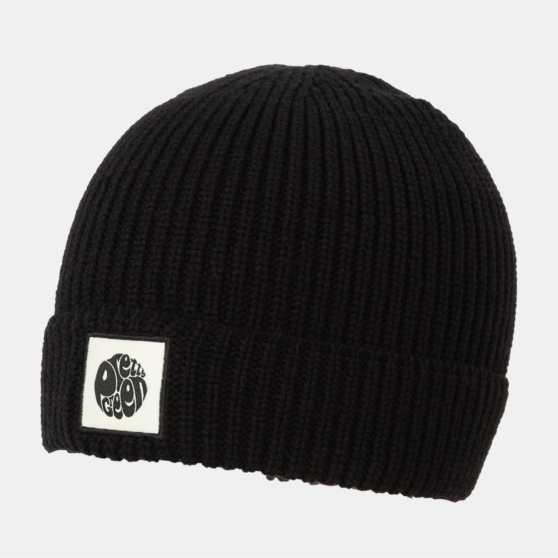 Pretty Green Adjustable Cuff Beanie With a Ribbed Pattern