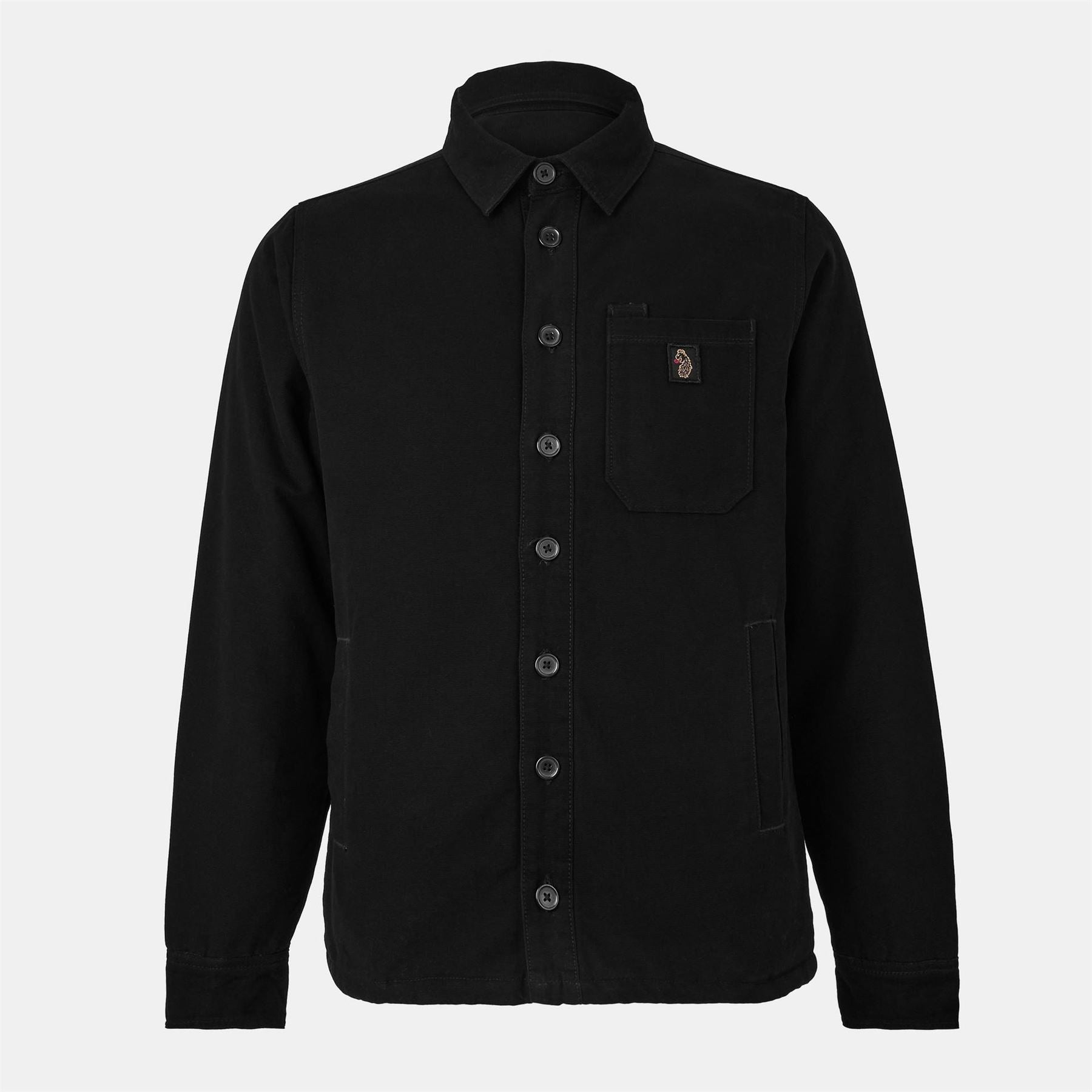 Luke Bala Snap Button Solid Patterned Shirt Jacket