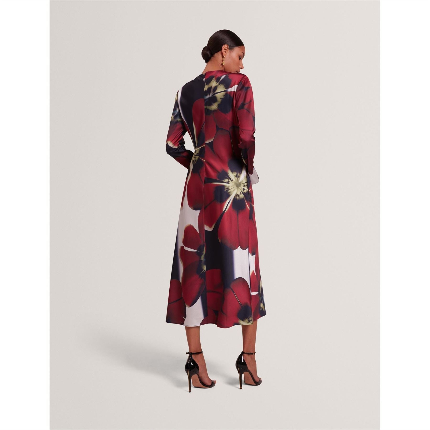 Ted Baker Jewel Neck Long Sleeve Midi Dress