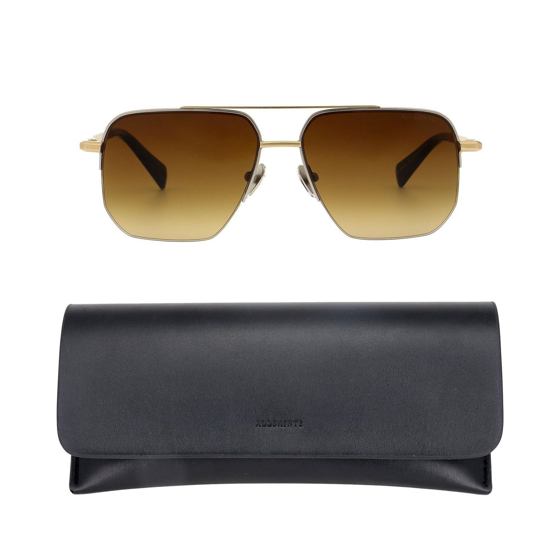 AllSaints Sai Kai 63 Aviator Double Bridge Sunglasses