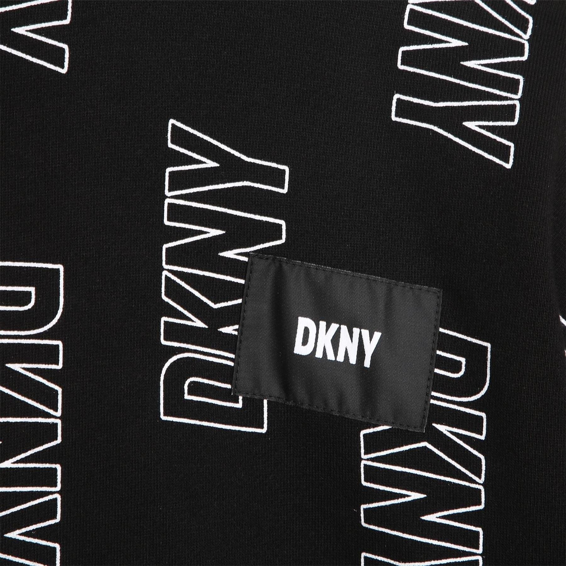 DKNY Cropped Hooded Relaxed Fit Sweatshirt