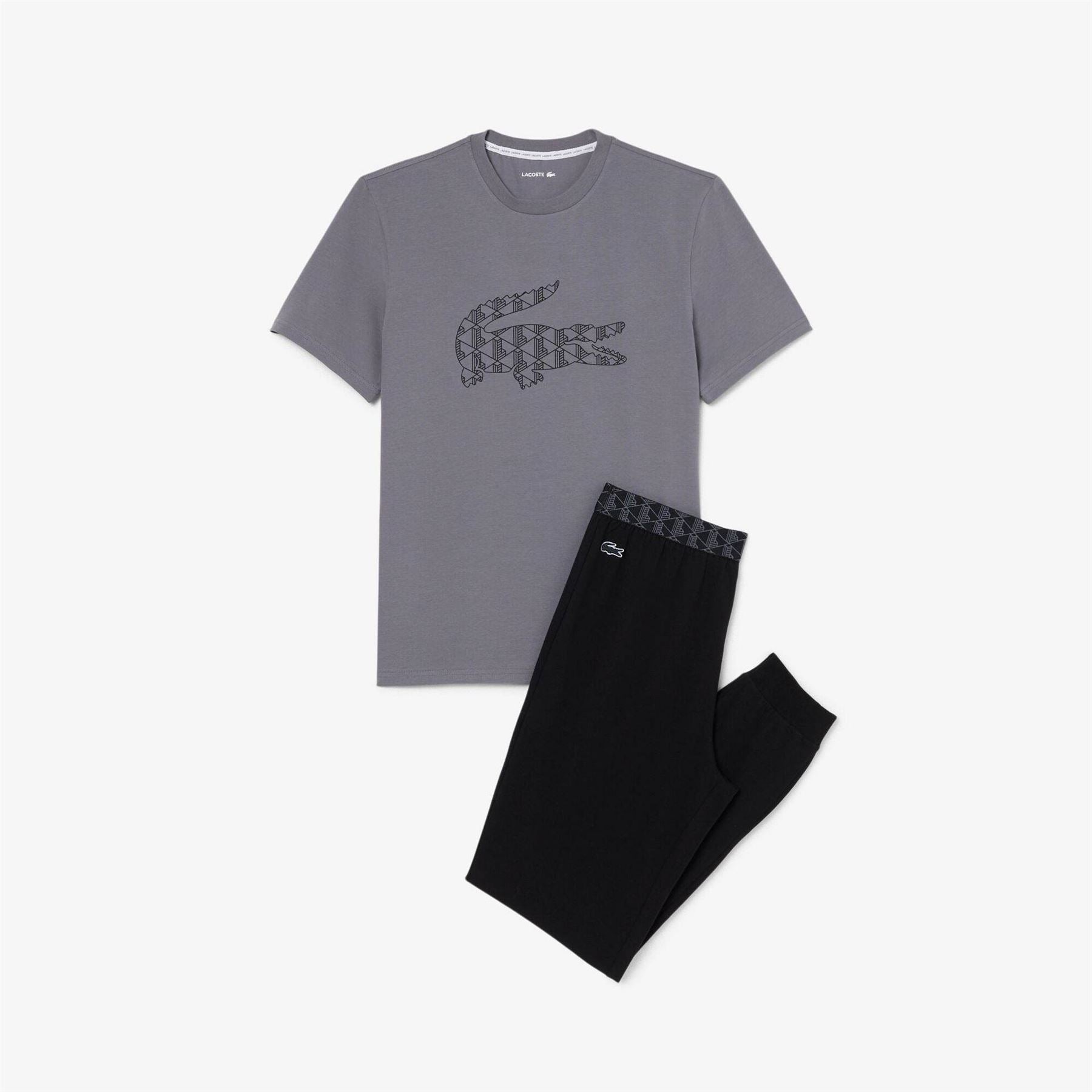Lacoste Cotton Short Sleeve Top And Trousers Pyjama Set