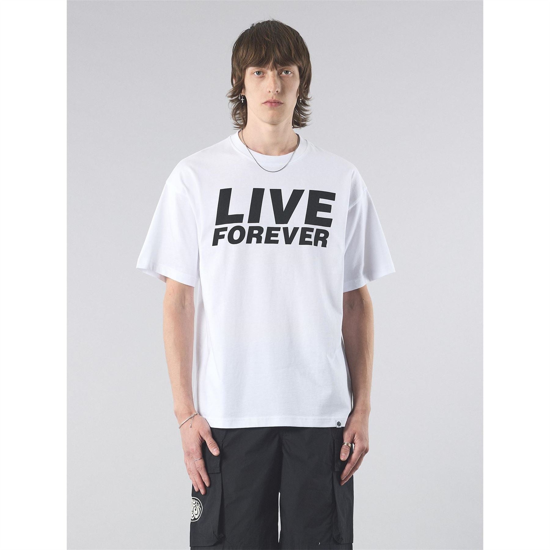 Pretty Green Porsche Live Forever Tour Lettering Graphic Crew Neck Short Sleeve T-Shirt