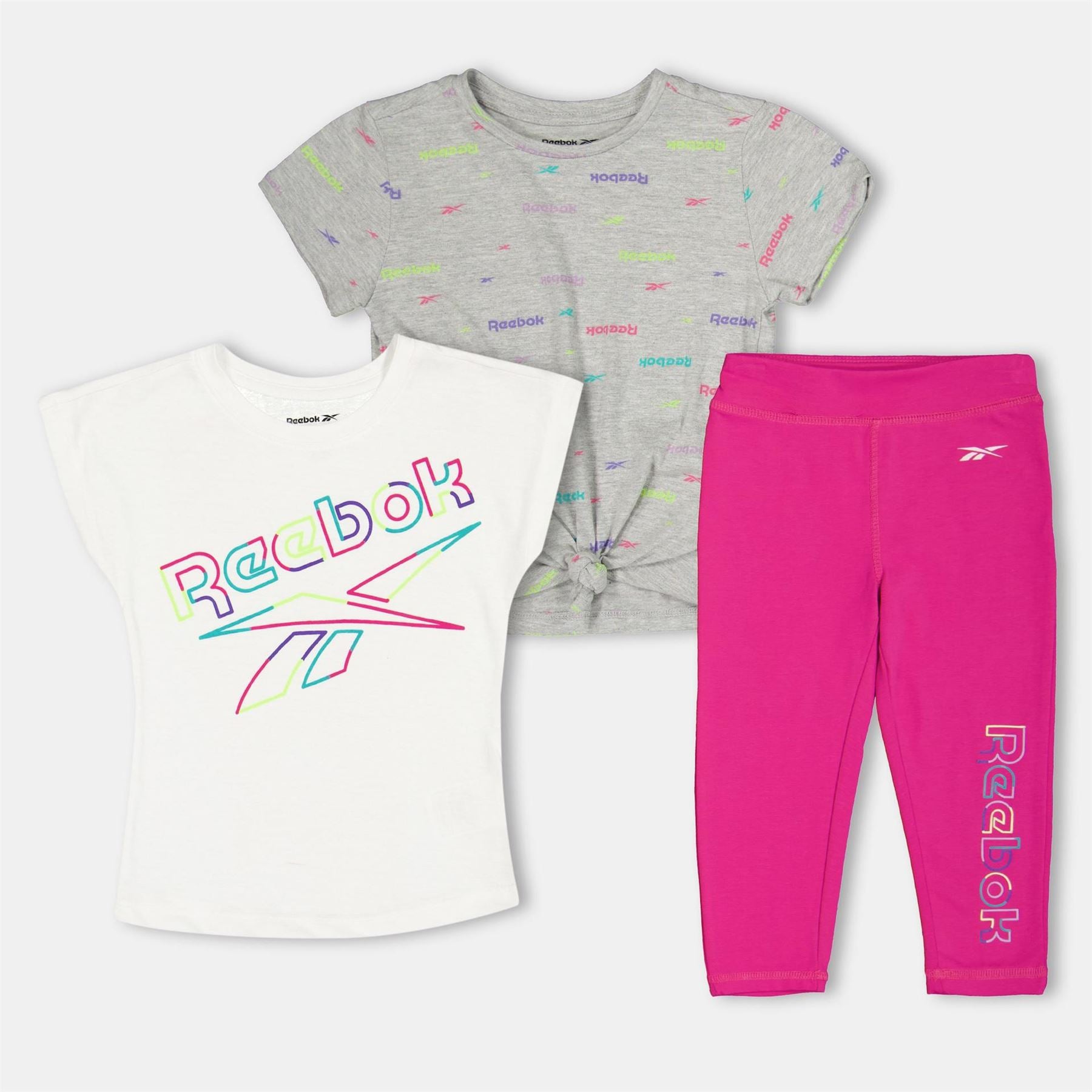 Reebok Crew Neck Short Sleeve T-Shirt Legging Coord Set