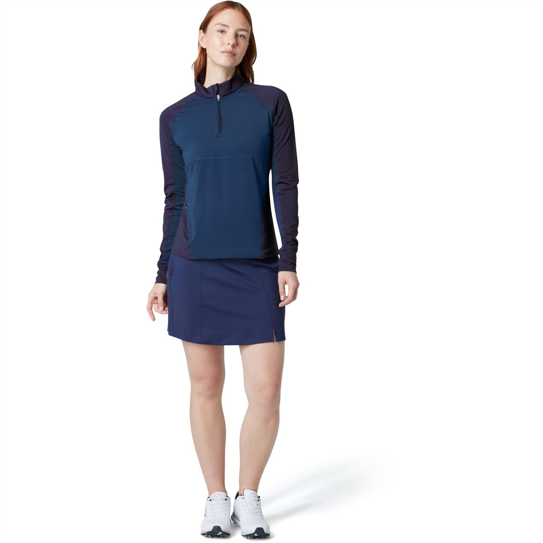 Callaway Zip Neck Raglan Sleeve Tech Midlayer Top