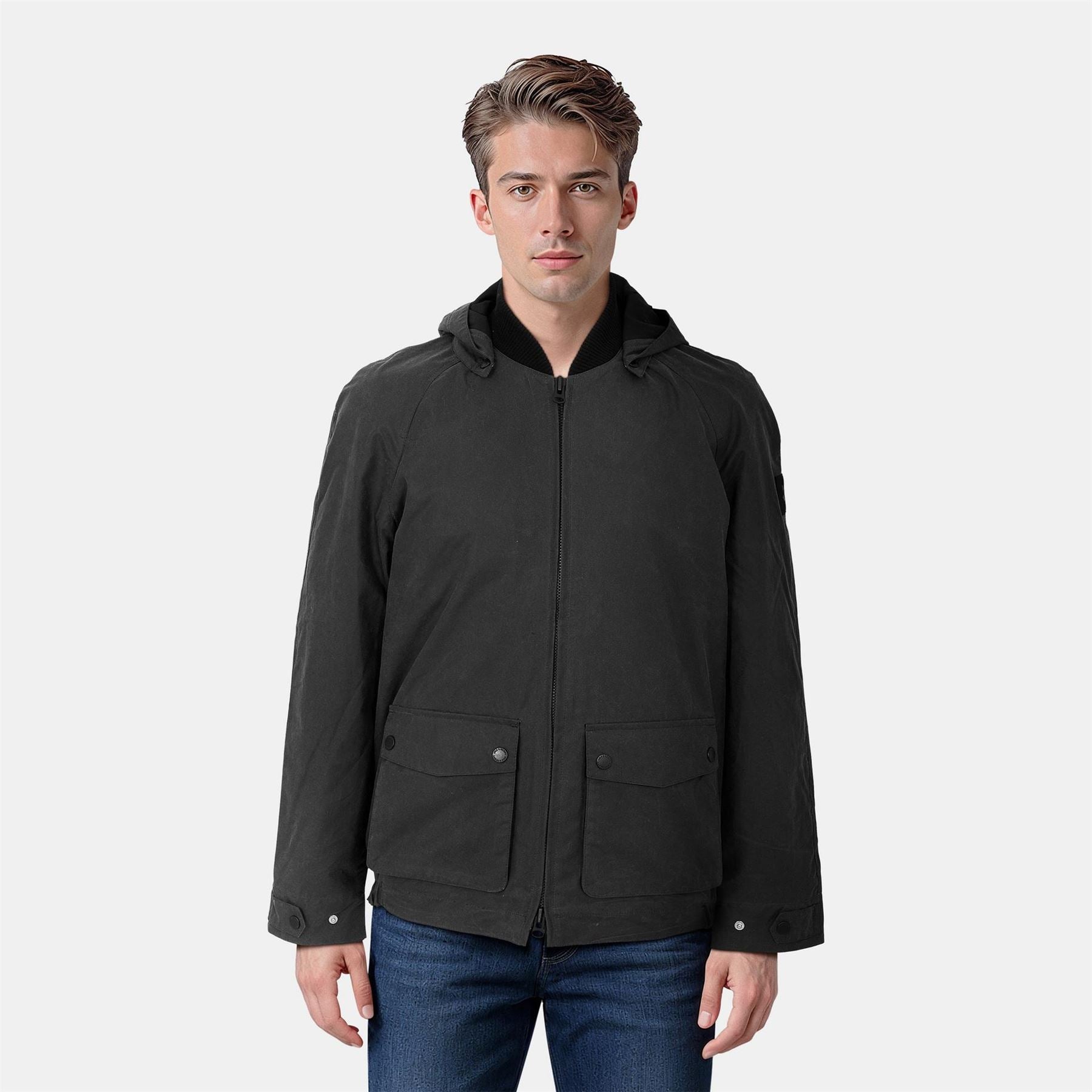 Lyle and Scott Hooded Bomber Jacket with Flap Pocket