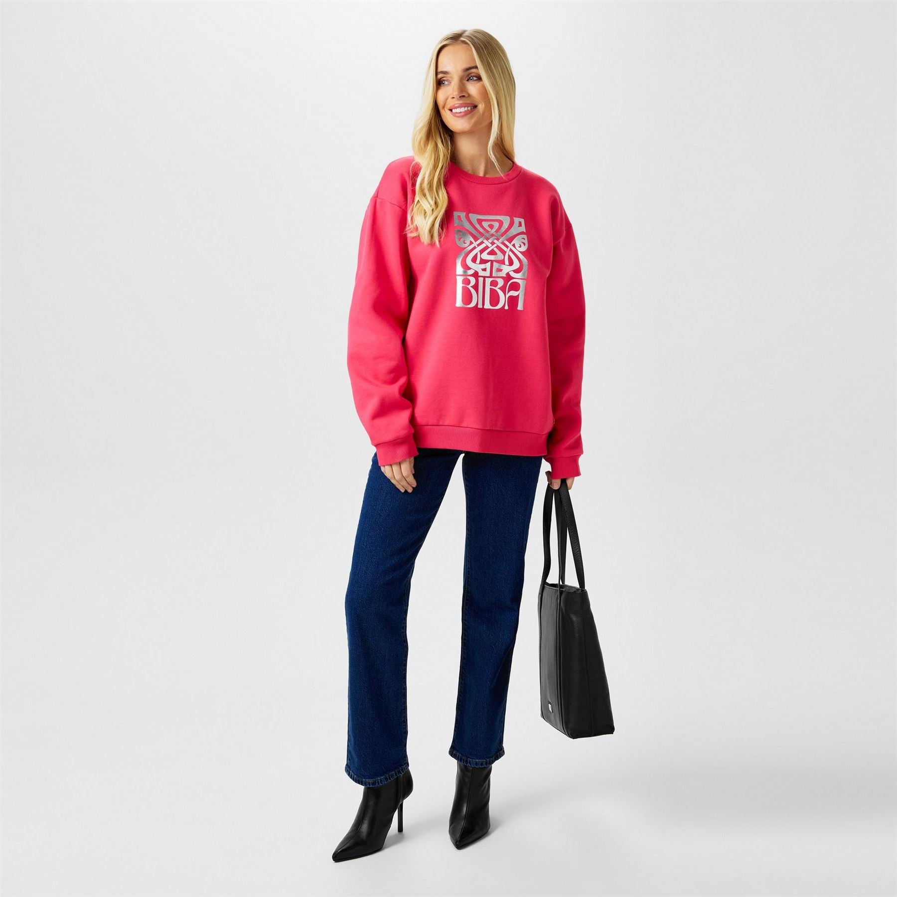 Biba Relaxed Fit Graphic Crew Neck Sweatshirt