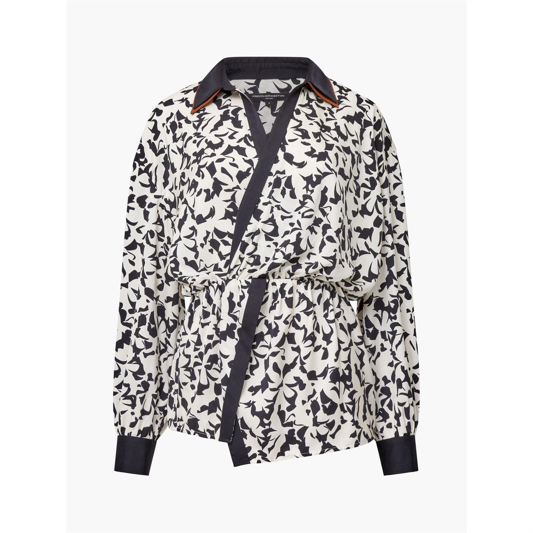 French Connection Domasco Twist Popover Long Sleeve Blouse
