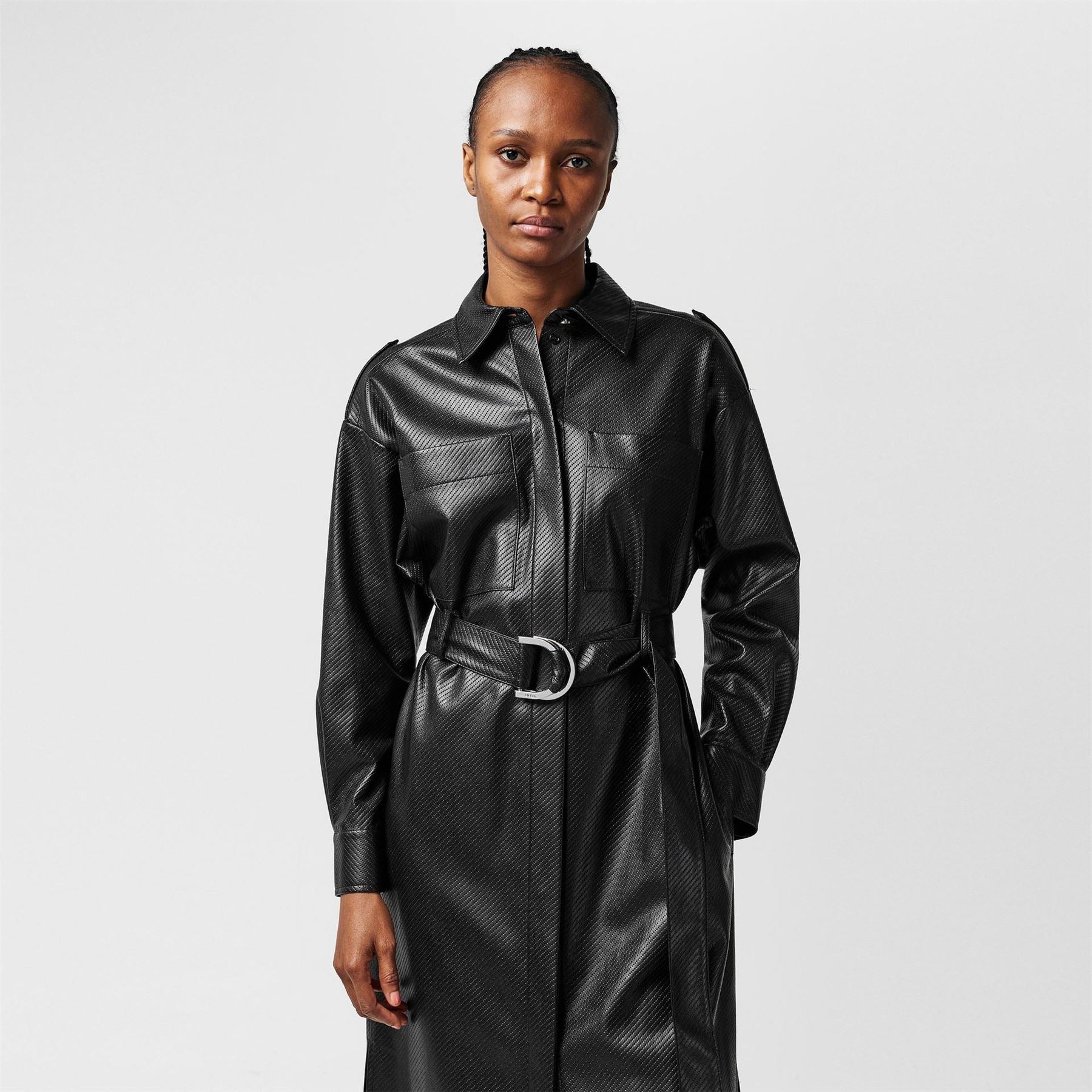 Boss Delaxa Dress, Synthetic Coated Faux Leather